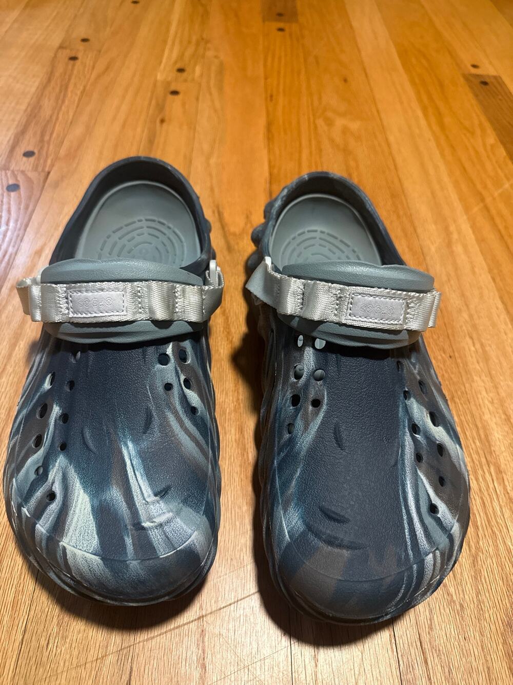 Crocs Echo Marbled Clogs Mens M12 Black Sand Multi LiteRide Sport Sandals
